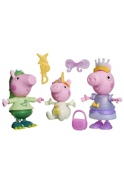 Hasbro Peppa pig set 3 purcelusi care se imbraca cu figurine si accesorii