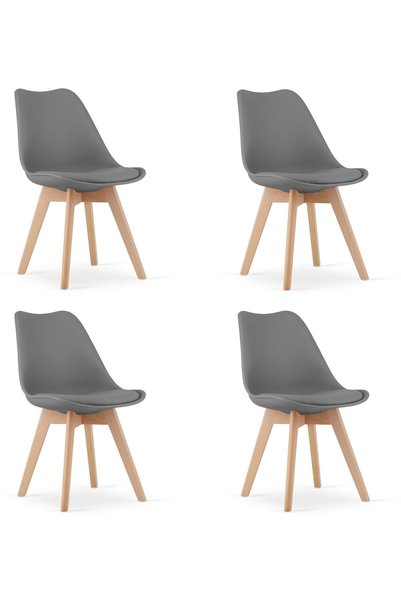 Oskar Scaun de dining MARK din polipropilenă, Grafit, Set de 4