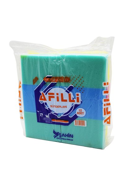 Şahin Colorful cleaning sponge, small size, 16.5 x 11.5 x 3.8 cm, pack of 12.