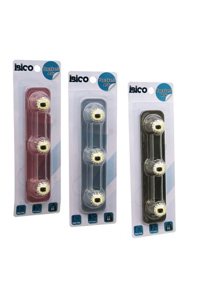 ibico 3-arm gold adhesive hanger with dotted ball ends, pack of 12.