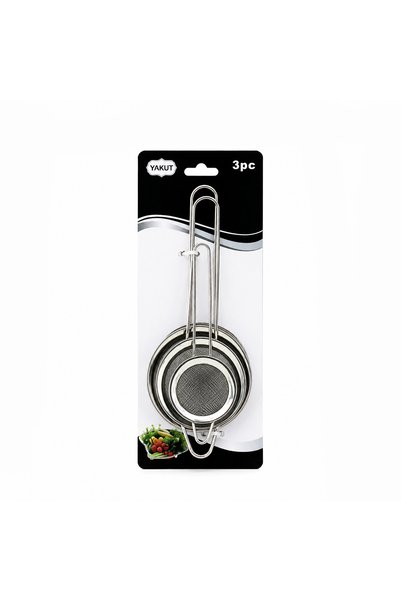 YAKUT Mini wire strainer set, 3 pieces, with metal frame, 1 piece.