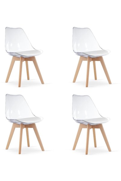 Oskar Scaun de dining MARK din polipropilenă, transparent, set de 4, picioare