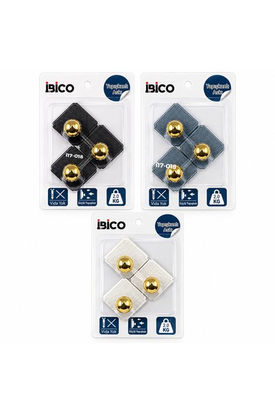 ibico Gold-tipped single adhesive hangers, 3 pieces, pack of 12.