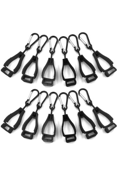 Tazweeq Plastic Glove Clip Holder, 12-Pack Black