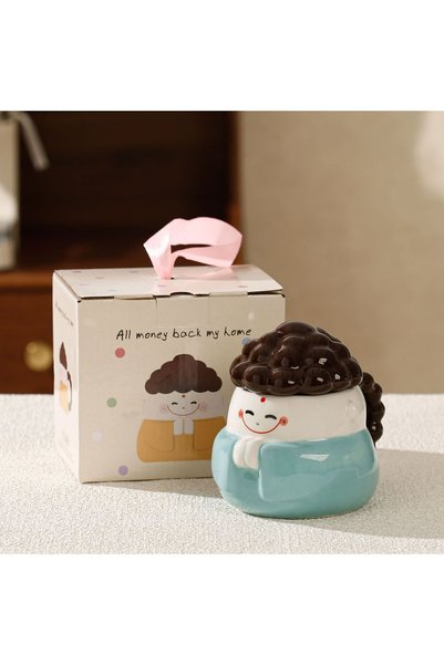 Generic Creative and Cute Fortune-Attracting Ceramic Mug with Lid, Gift for G...