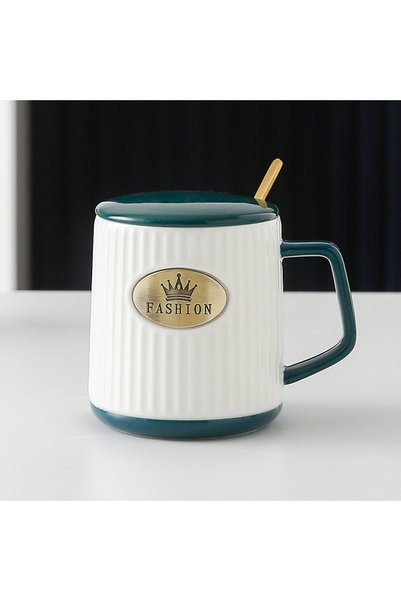 Generic Bronze ceramic cup European striped fashion high-end mug creative gif...