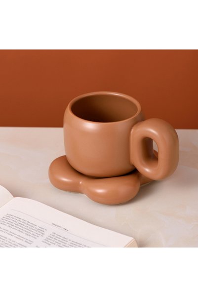 Generic Ceramic Mug, Couple's Coffee Cup and Saucer, Office Water Cup, Bone C...