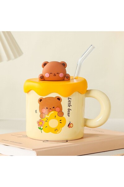 Generic Cartoon Bear Mug Creative Cute Ceramic Cup High Color Value Ins Style...