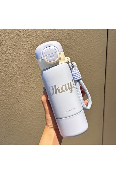 Generic Simple and High-Looking Thermos Cup, One Cup, Double Drink, Silk Scre...