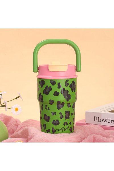 Generic كوب عازل جديد من الفولاذ المقاوم للصدأ 316 بتصميم جذاب وطبعة فهد، متع...