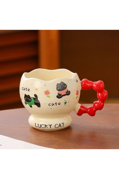 Generic Cute Cat Ceramic Mug Girl's Cute Household Drinking Water Cup High Be...