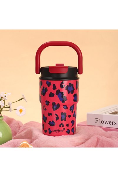 Generic كوب عازل جديد من الفولاذ المقاوم للصدأ 316 بتصميم جذاب وطبعة فهد، متع...
