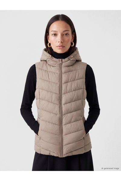 LC Waikiki LCW EVERYDAY Brown Solid Women's Puffer Vest, Featuring the ALITA ...