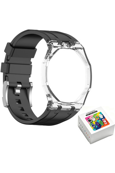 Choice For Royal POP 12-Black Transparent Case+Liquid Silicone Strap Modifica...