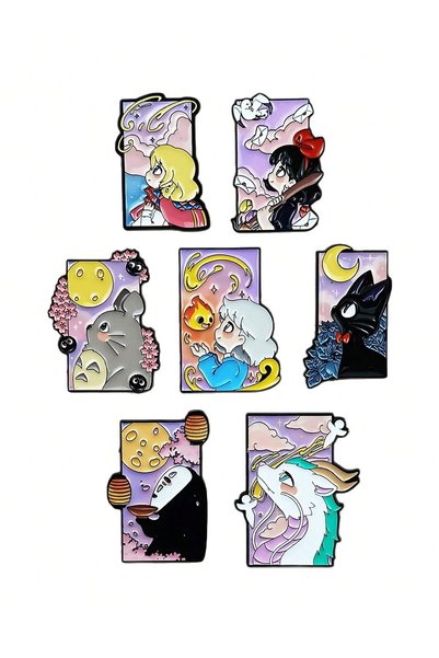 Choice 7-Piece Set 7-Piece Set Cute Magic Fantasy Enamel Pin Collection Carto...