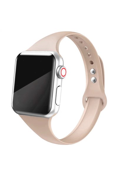 Choice 42-44-45-49-S10 46mm 8 Milk tea Sport Slim Silicone strap for Apple wa...