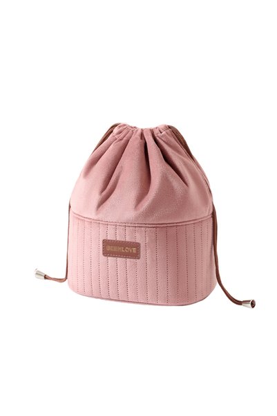 Choice Pink Large Capacity Velvet Cosmetic Bag Portable Multifunctional Trave...