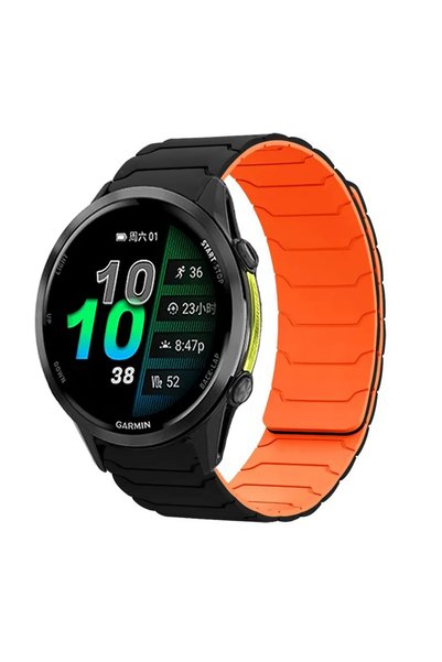 Choice Forerunner 265 Black orange 20/22mm Silicone Strap for Garmin Forerunn...