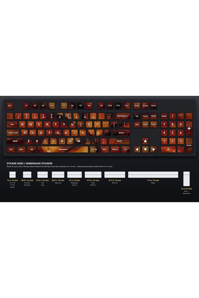 OEM Set Stickere Tastatura Felinare de Hartie Plutitoare, Peisaj Nocturn, For...