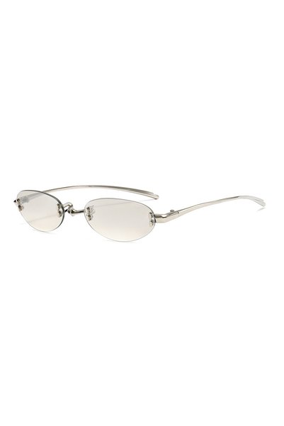 Choice 2 Rimless Oval Frame Sunglasses Men Mirror Gradient Decor Shades Women...