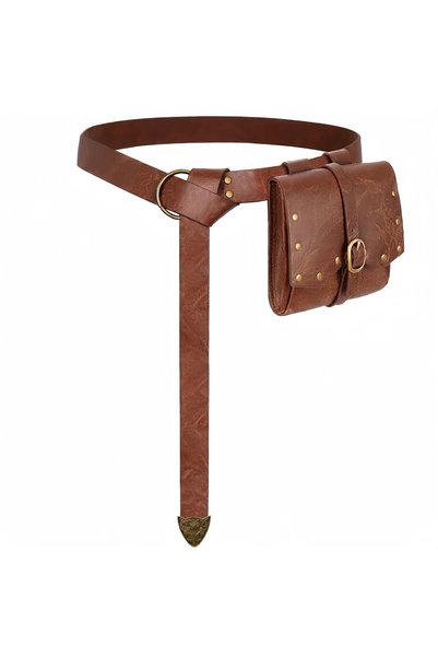 Choice Style E Medieval Viking Style PU Leather Belt with Retro Waist Bag Ren...