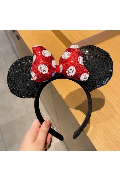 Choice 18 Amusement Park Mickey Headband, Minnie 3D Sequins, Bow Headband, Mi...