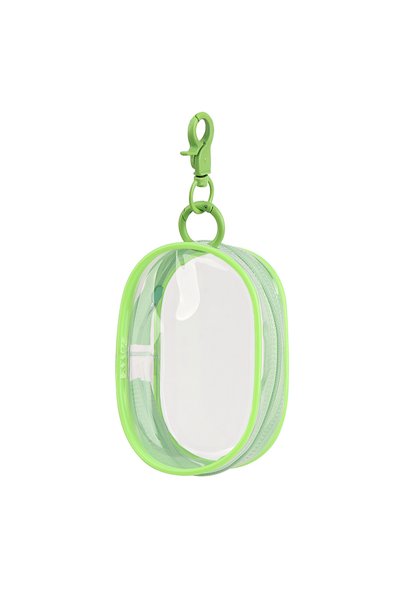 Choice green Clear PVC Mini Cosmetic Bag Transparent Zipper Keychain Pouch Fo...