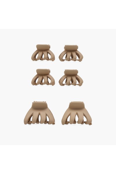 Lifestyle Pack of 6 Curved Hair Clamps with Matte Finish