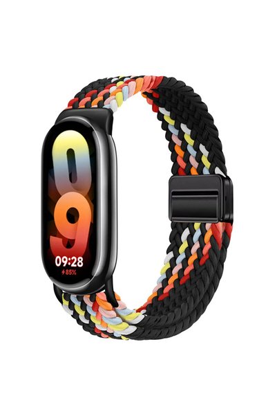 Choice For Mi Band 11 Black rainbow Nylon Braided Loop Strap for Xiaomi Band ...