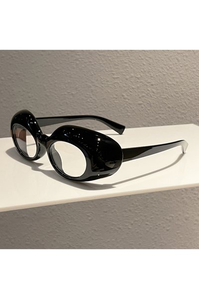 Choice Black Clear New High-end Elliptical Oval Sunglasses Women Hip-Hop Stre...