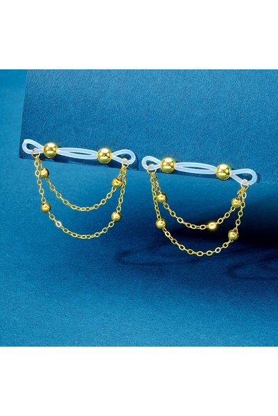 Choice Golden-C Skeleton Surface and Dermal Nipple Rings 1 Pair Adjustable Fa...