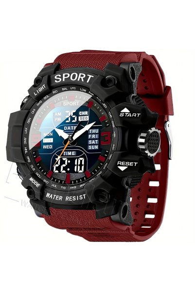 Choice Red Men's and Women's Sports Watches, Tactical Hands, Large Dial, Illu...