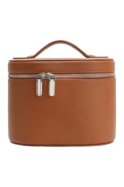 Choice Brown Portable Cosmetic Bag Organizer Large Capacity Travel Makeup Cas...