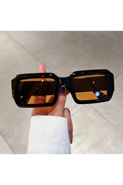 Choice C1 Fashion Retro Rectangle Punk Shades Ins Brand Design Women's Sungla...