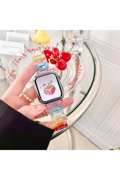 Choice 42mm 44mm 45mm 49mm 1242 colorful Laser Transparent Strap for Apple Wa...