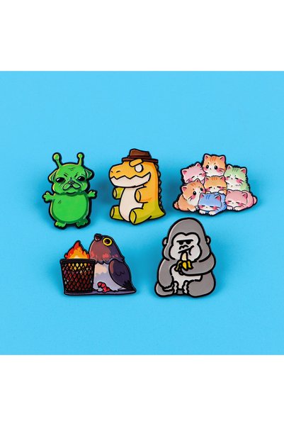 Choice 6 Funny Green Alien Dog Enamel Pin Cute Cartoon Lapel Backpack Pins Ca...