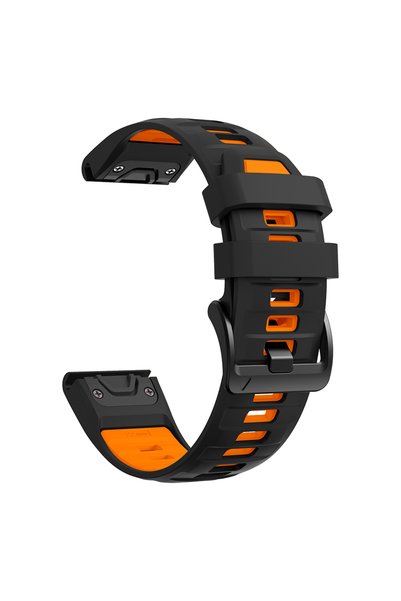 Choice QuickFit 26mm Black Orange 22mm 26mm Silicone Strap For Garmin Fenix E...