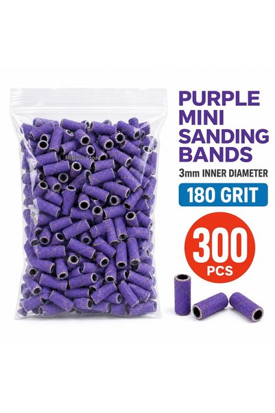 Choice PU-G180-P300 300Pcs 3mm Nail Drill Sanding Bands Set 120 180 240 Grit ...