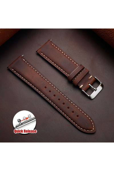 Choice 14mm Dark Brown Cowhide Watch Strap 14mm 16mm 18mm 20mm 22mm 24mm Vint...