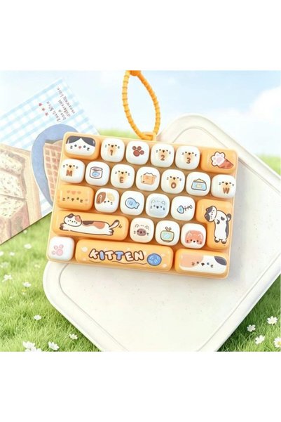 Choice Yellow Cartoon Animal Diary 26 Grid Stress Relief Keyboard Keycap Keyc...