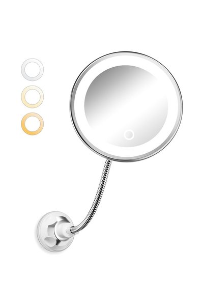 Choice WHITE 10X Magnifying Vanity Mirror with Light, Flexible Gooseneck Make...