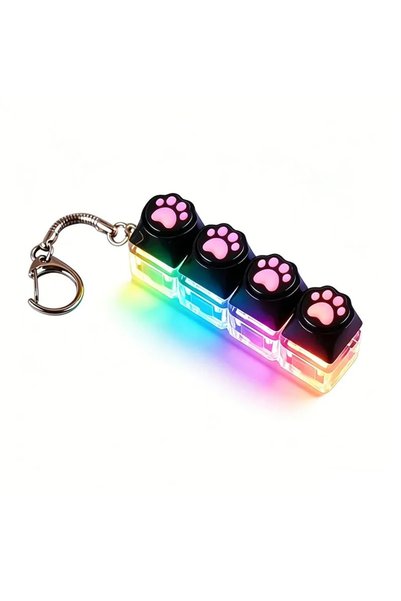 Choice C @Clickable Keyboard Keychain LED Light - Stress Anxiety Relief Fidge...