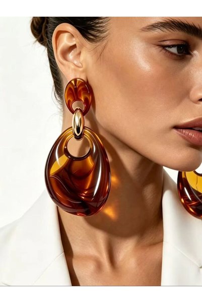 Choice BROWN Black Friday Retro Tortoiseshell Resin Water Drop Dangle Earring...