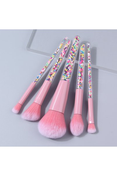 Choice Pink 5PCS Candy Sprinkle Makeup Brushes Set Pink Soft Synthetic Brushe...