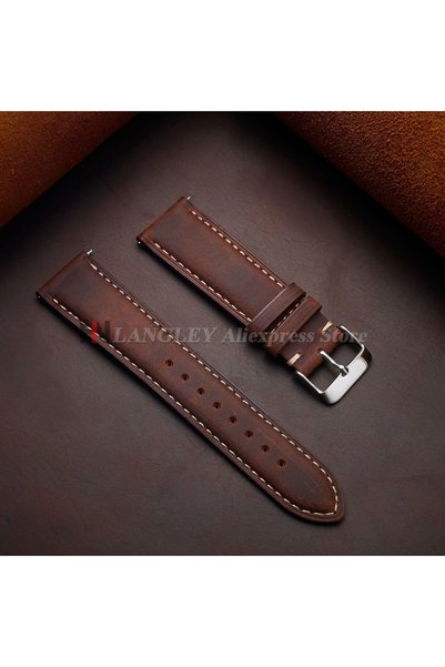 Choice 20mm Dark Brown Cowhide Leather Watch Strap 14mm 16mm 18mm 20mm 22mm 2...