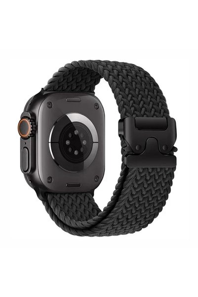 Choice 44mm-45mm-49mm-46mm 2 Black Parachute Straps for Apple Watch 10 11 12 ...