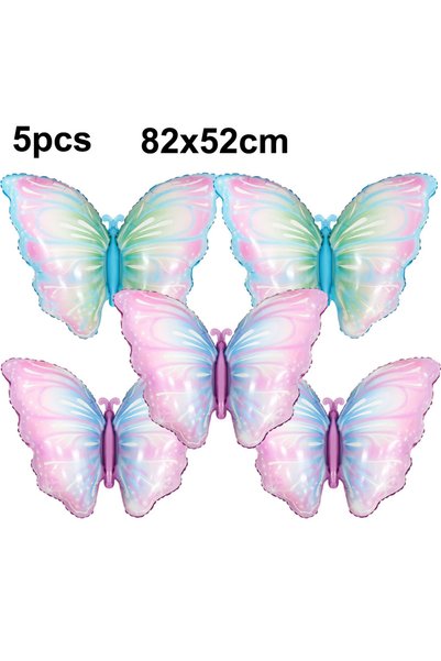 Choice As Shown StyleC-18 5pcs Colorful Butterfly Foil Balloons Butterfly Bal...