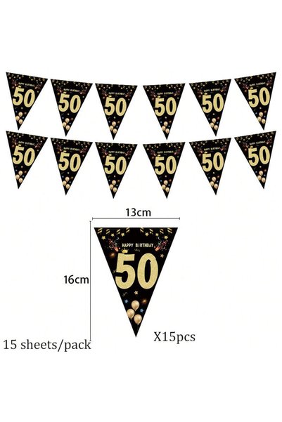 Choice 1set Light Grey 1set Happy Birthday Bunting Banner 30/40/50/60/70/80th...