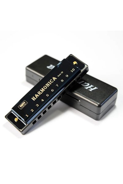 Choice Black Harmonica Key of C 10 Hole Diatonic Harmonica C with Case for Be...