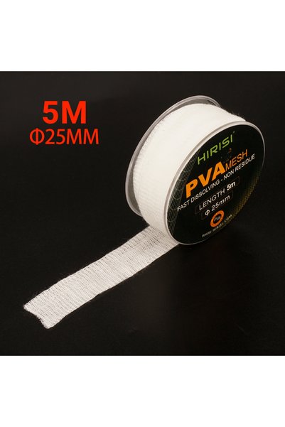 HIRISI 25mm x 5m PVA Mesh Refill 25mm x 5M Carp Fishing Solid PVA Bag Net for...